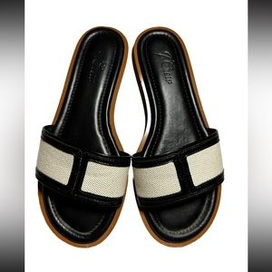 JCrew Slide sandals in canvas and leather
